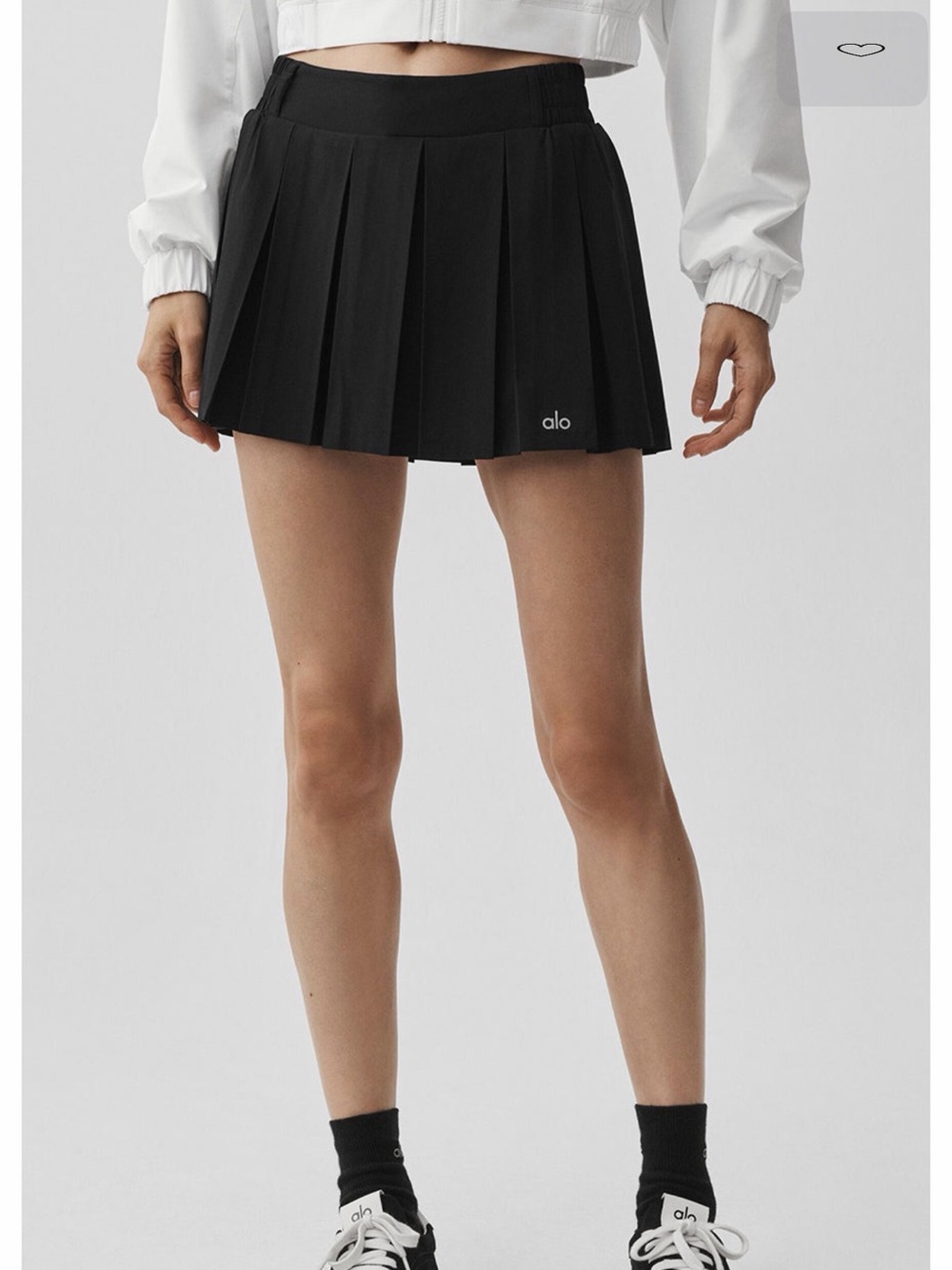 ALO Yoga Black Pleated Mini Skirt